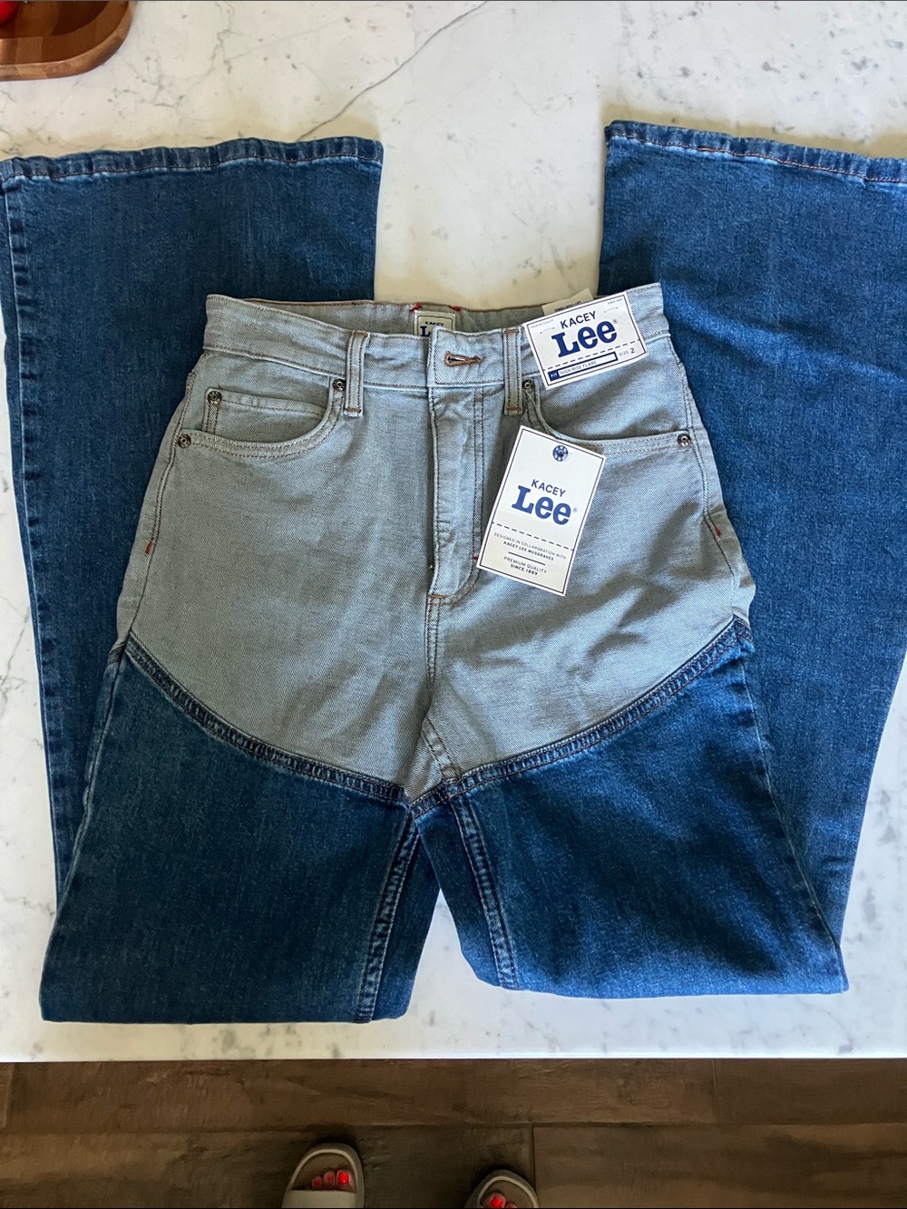 Lee Two-Tone High-Rise Women’s Jeans - Dark Blue & Light Blue -Kasey Musgraves